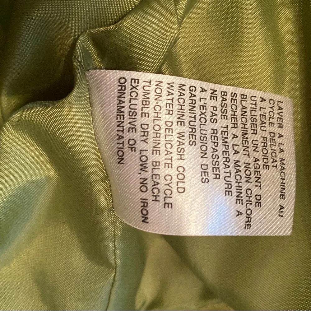 TRIBAL JACKET ZIP GREEN LONG SLEEVE ZIP FRONT MANDARIN COLLAR POCKETS SIZE 4